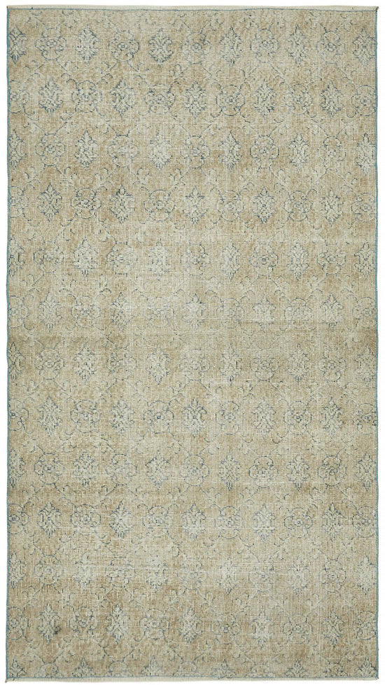 4x7 Beige Turkish Vintage Area Rug - 44978