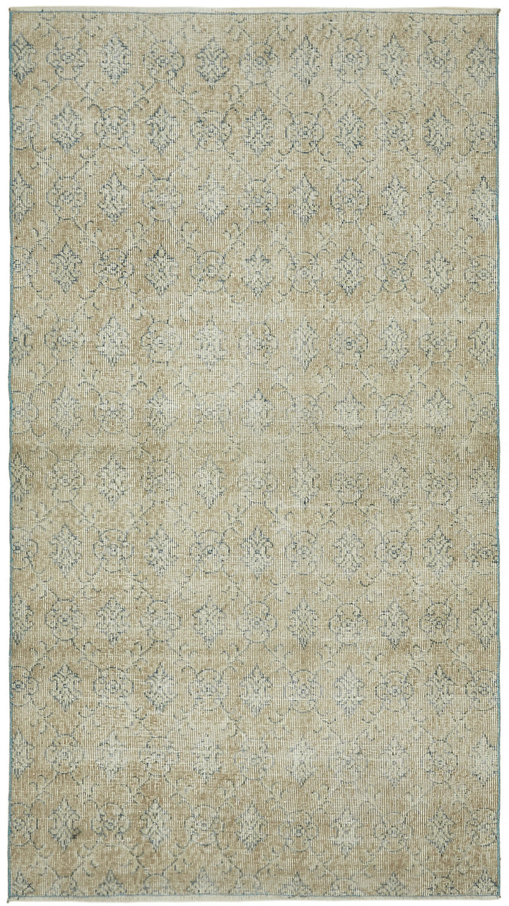 4x7 Beige Turkish Vintage Area Rug - 44978