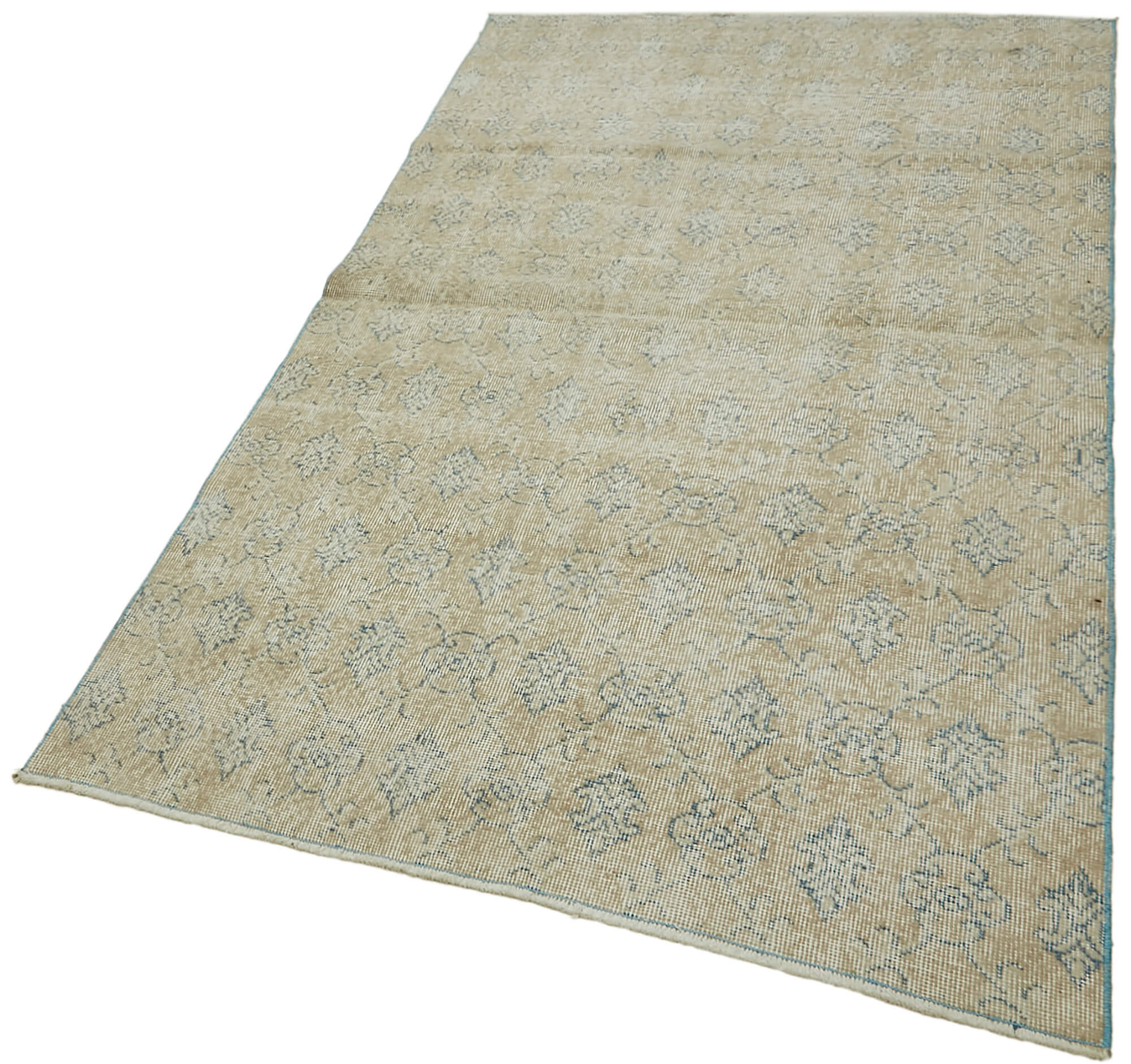 4x7 Beige Turkish Vintage Area Rug - 44978