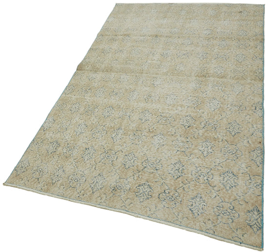 4x7 Beige Turkish Vintage Area Rug - 44978