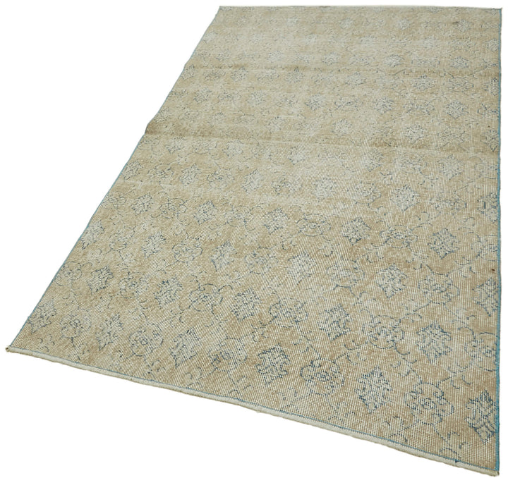 4x7 Beige Turkish Vintage Area Rug - 44978
