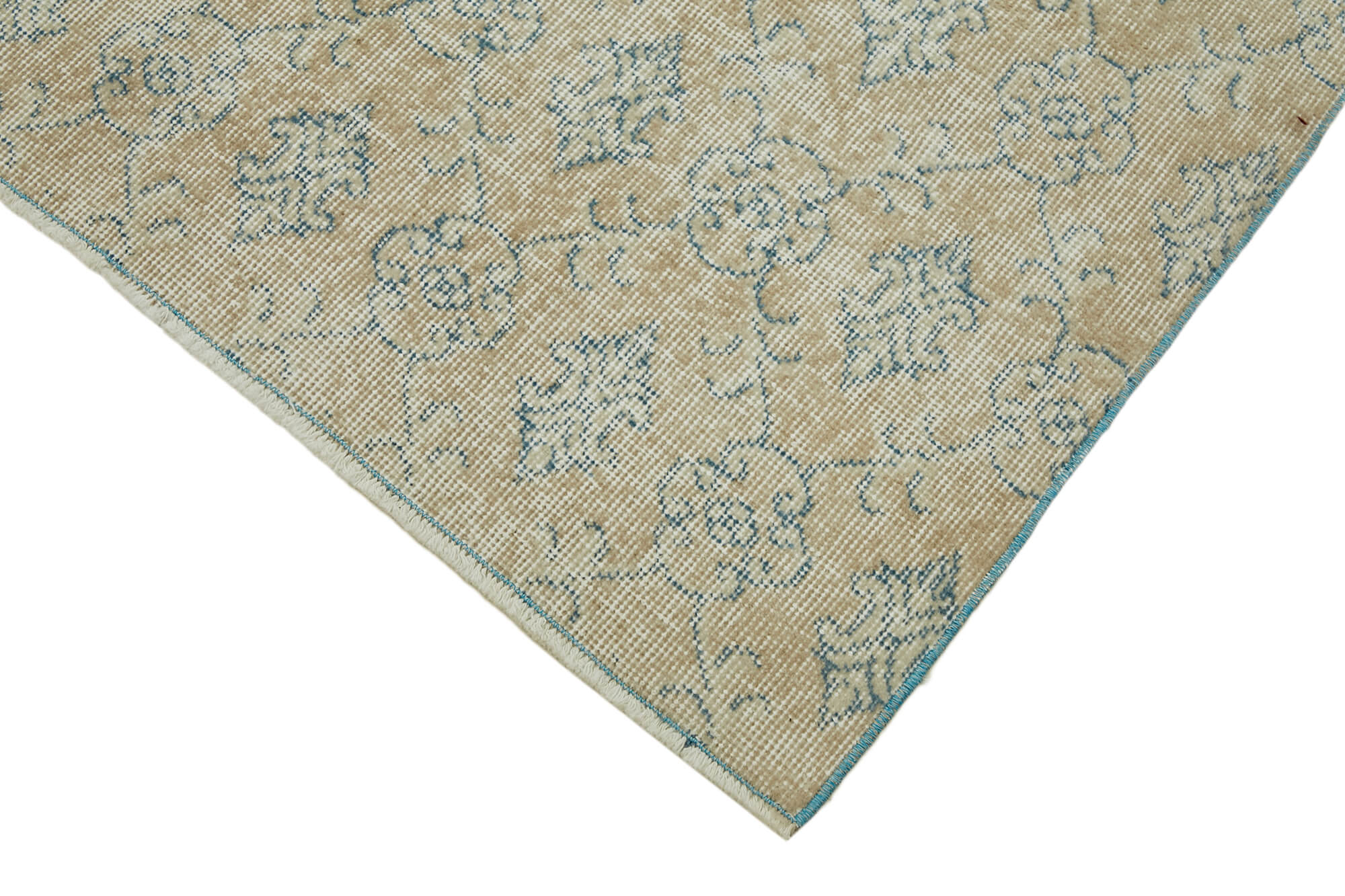 4x7 Beige Turkish Vintage Area Rug - 44978