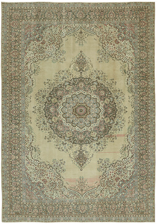 8x11 Beige Vintage Large Area Rug - 45439