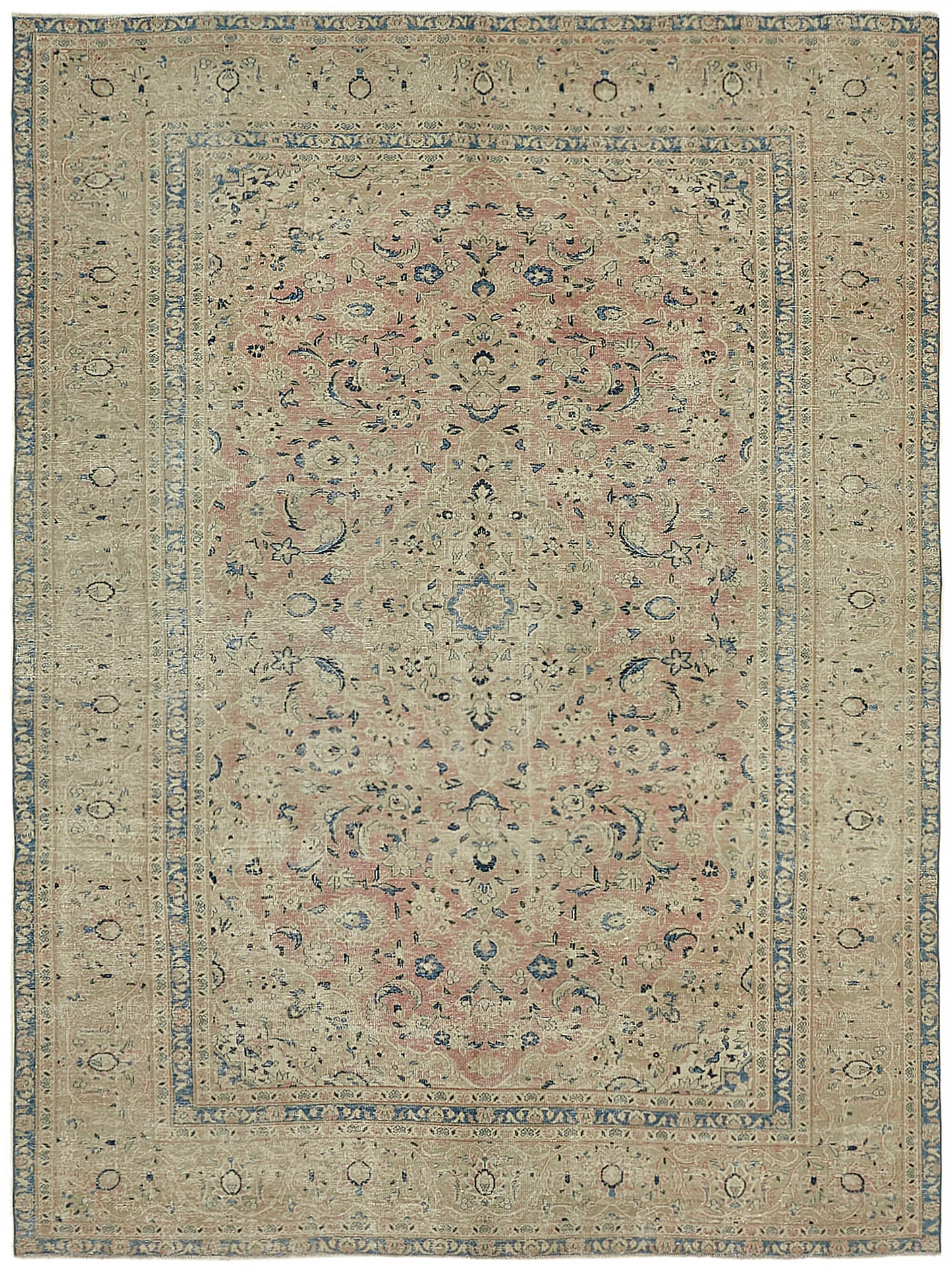 8x11 Beige Vintage Large Area Rug - 45442