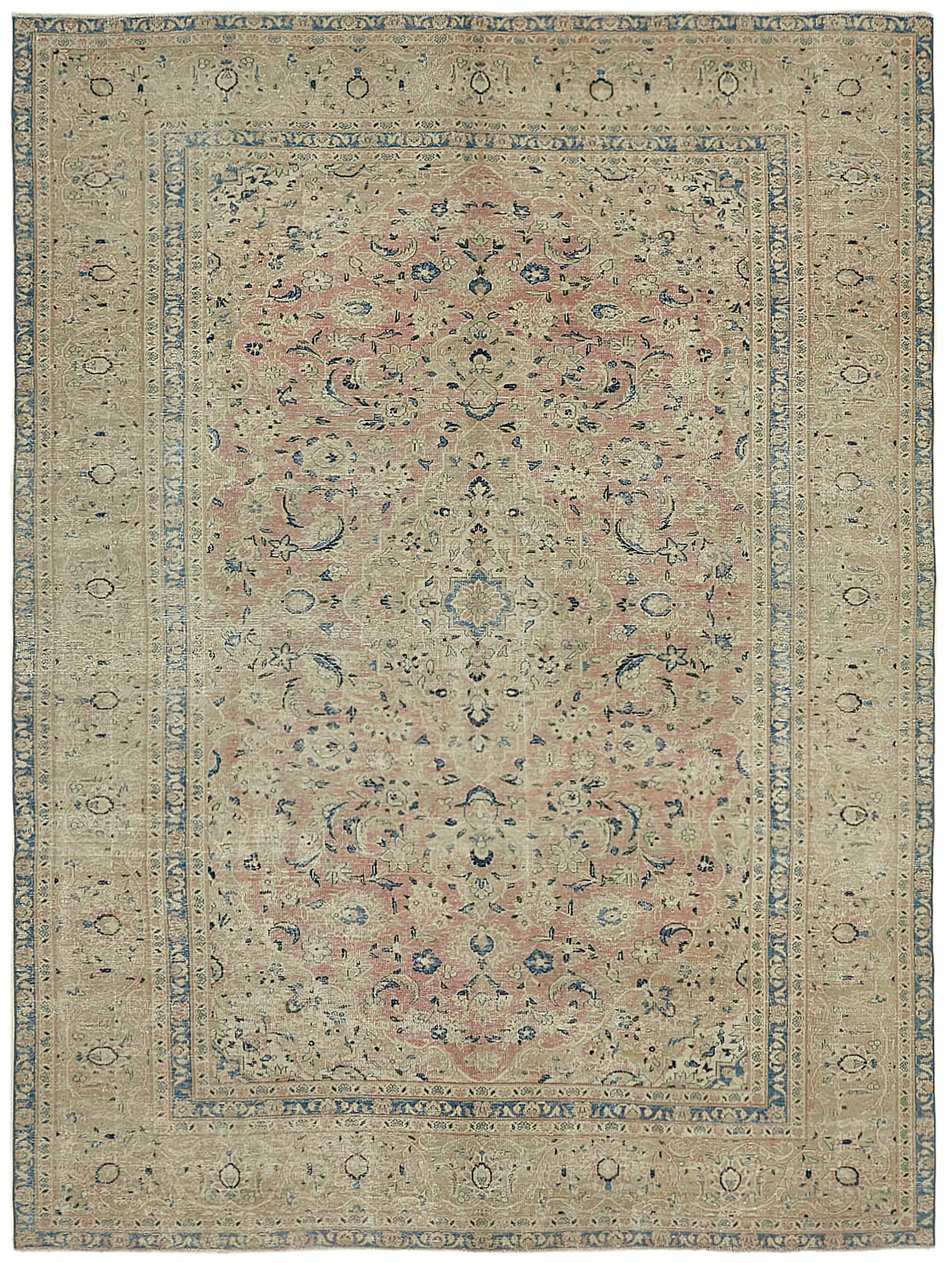 8x11 Beige Vintage Large Area Rug - 45442