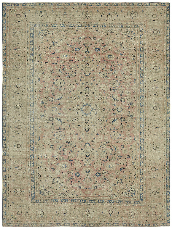 8x11 Beige Vintage Large Area Rug - 45442