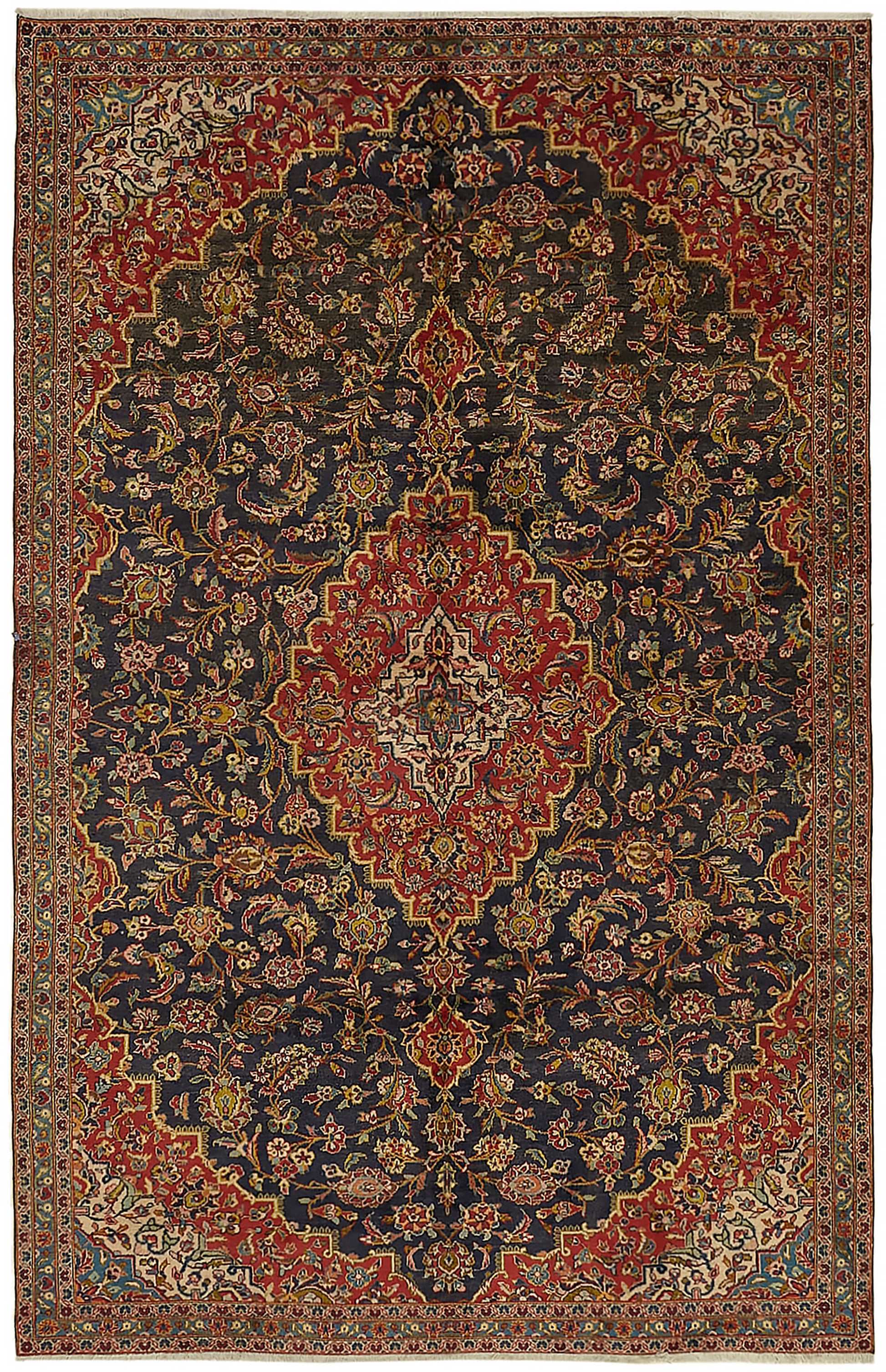 7x11 Beige Vintage Large Area Rug - 45453