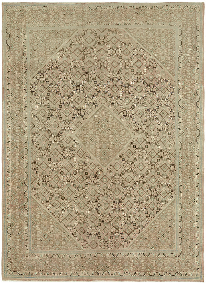 9x13 Beige Vintage Large Area Rug - 45493