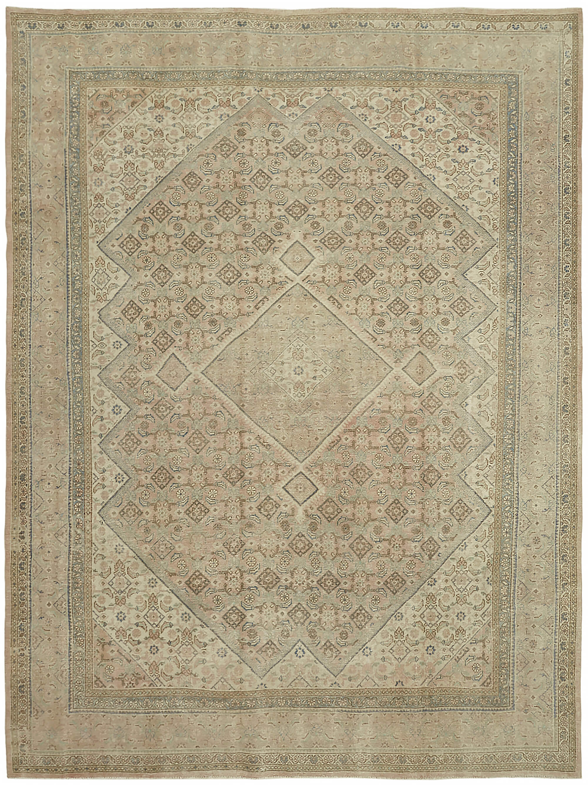 9x13 Beige Vintage Large Area Rug - 45496