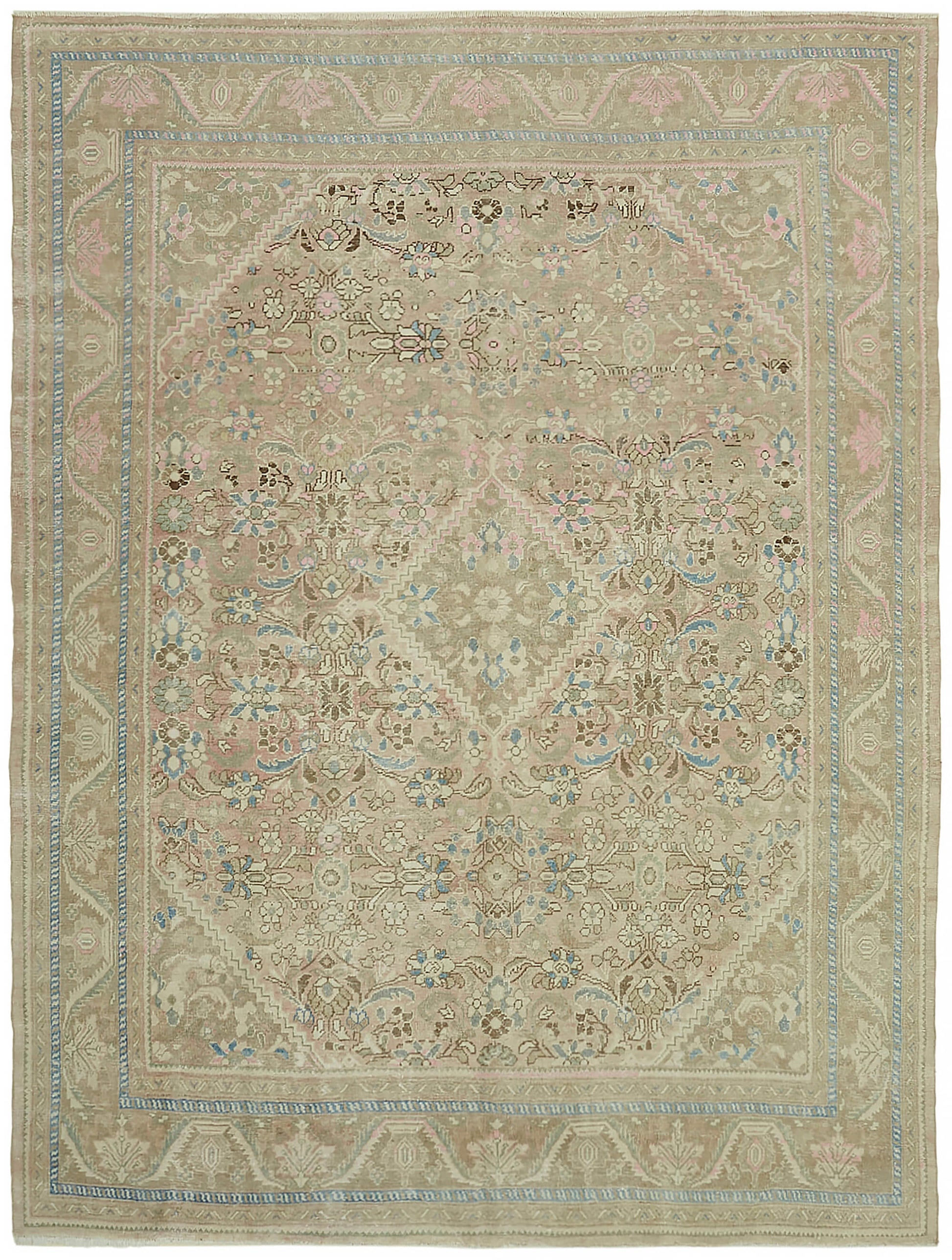 10x12 Beige Vintage Large Area Rug - 45506