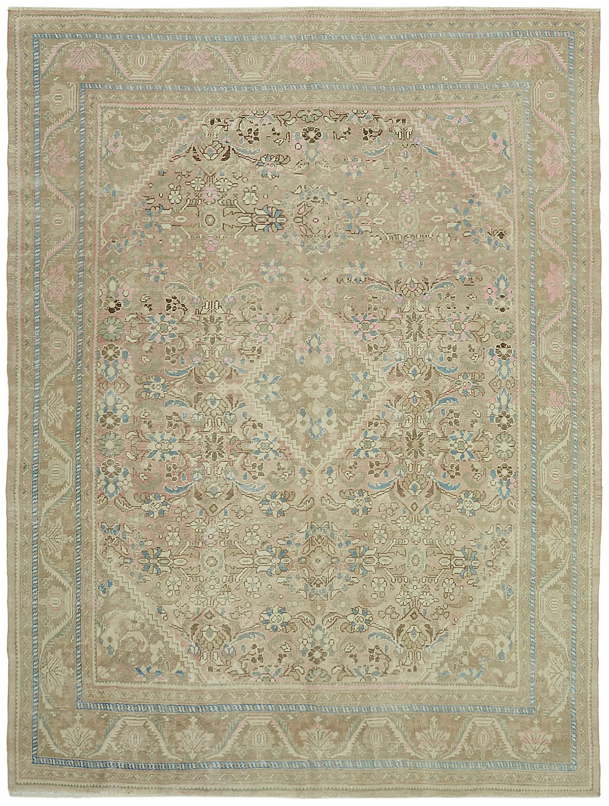 10x12 Beige Vintage Large Area Rug - 45506