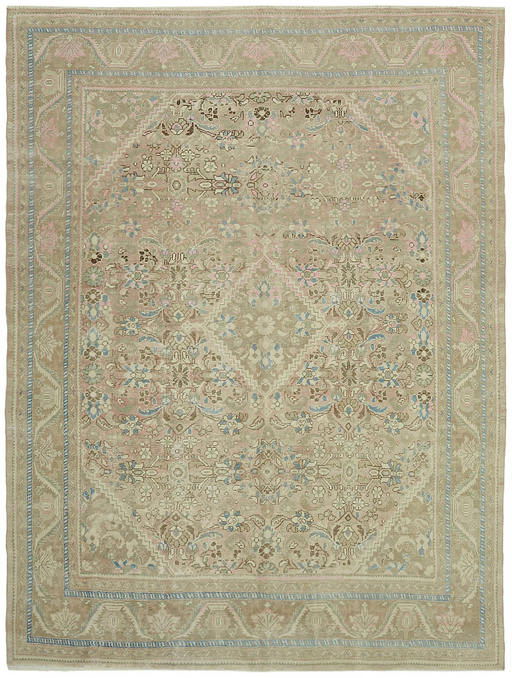 10x12 Beige Vintage Large Area Rug - 45506