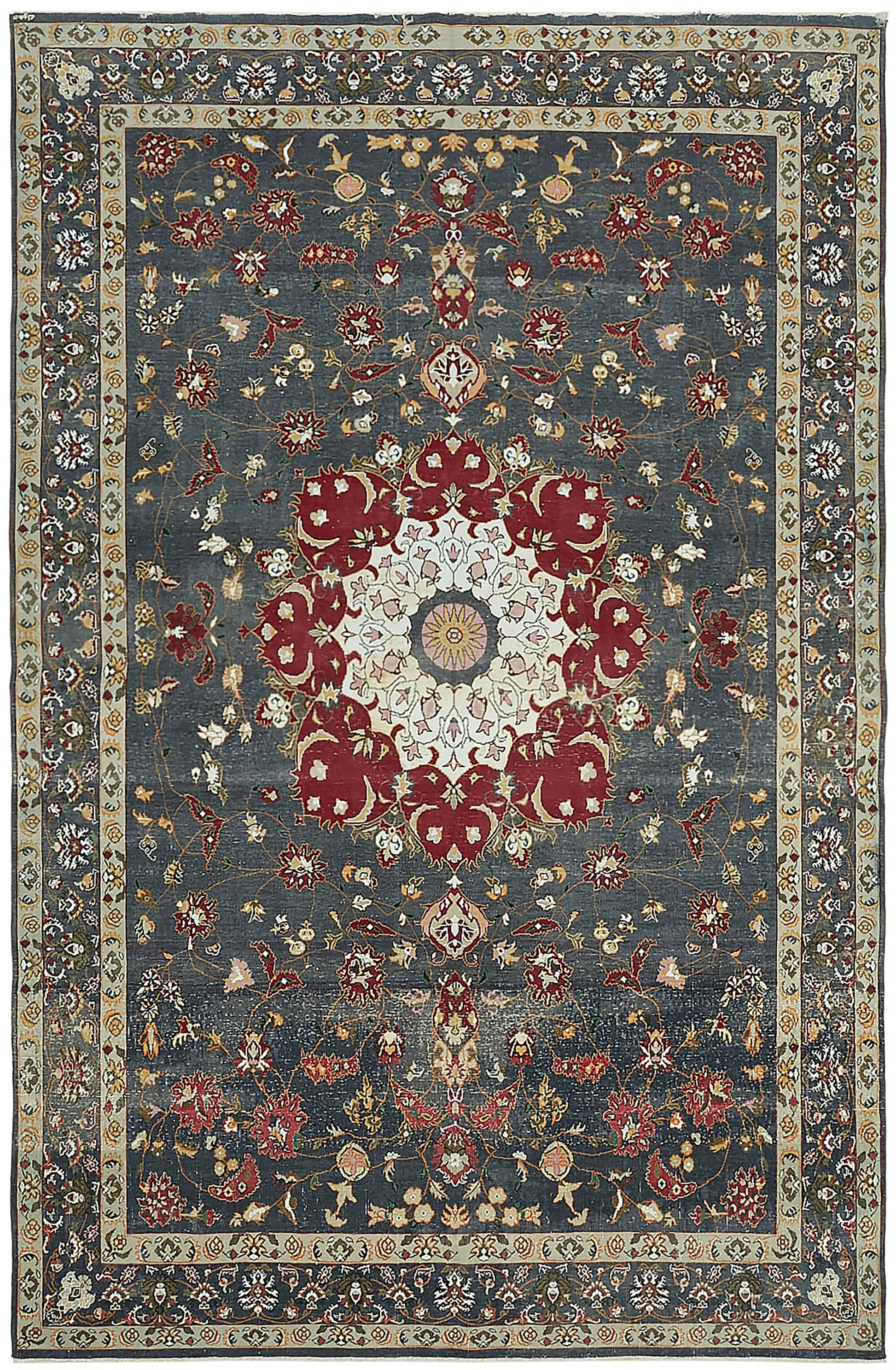 8x12 Grey Vintage Large Area Rug - 45515