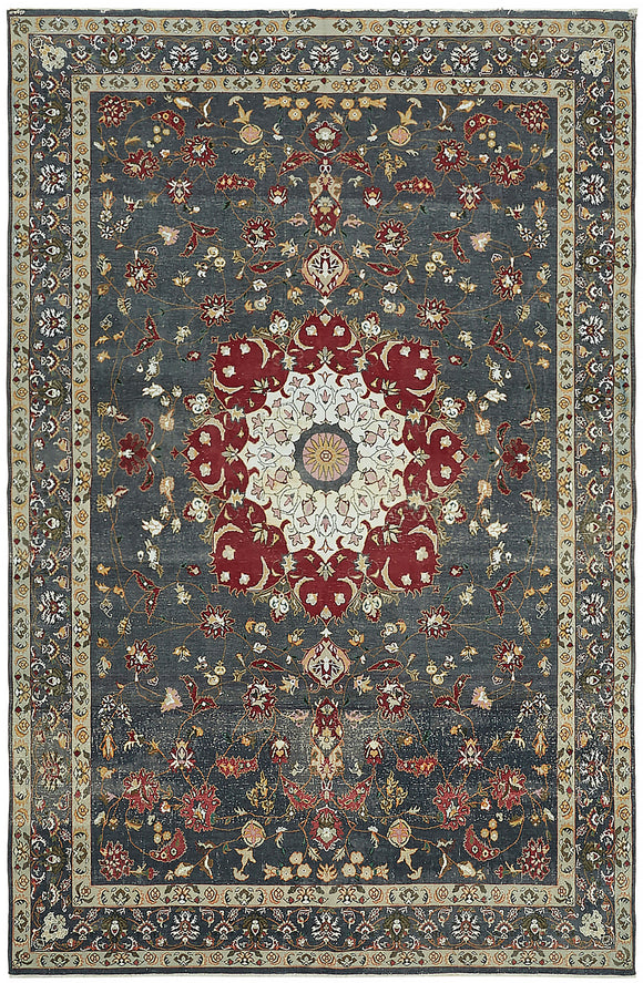 8x12 Grey Vintage Large Area Rug - 45515