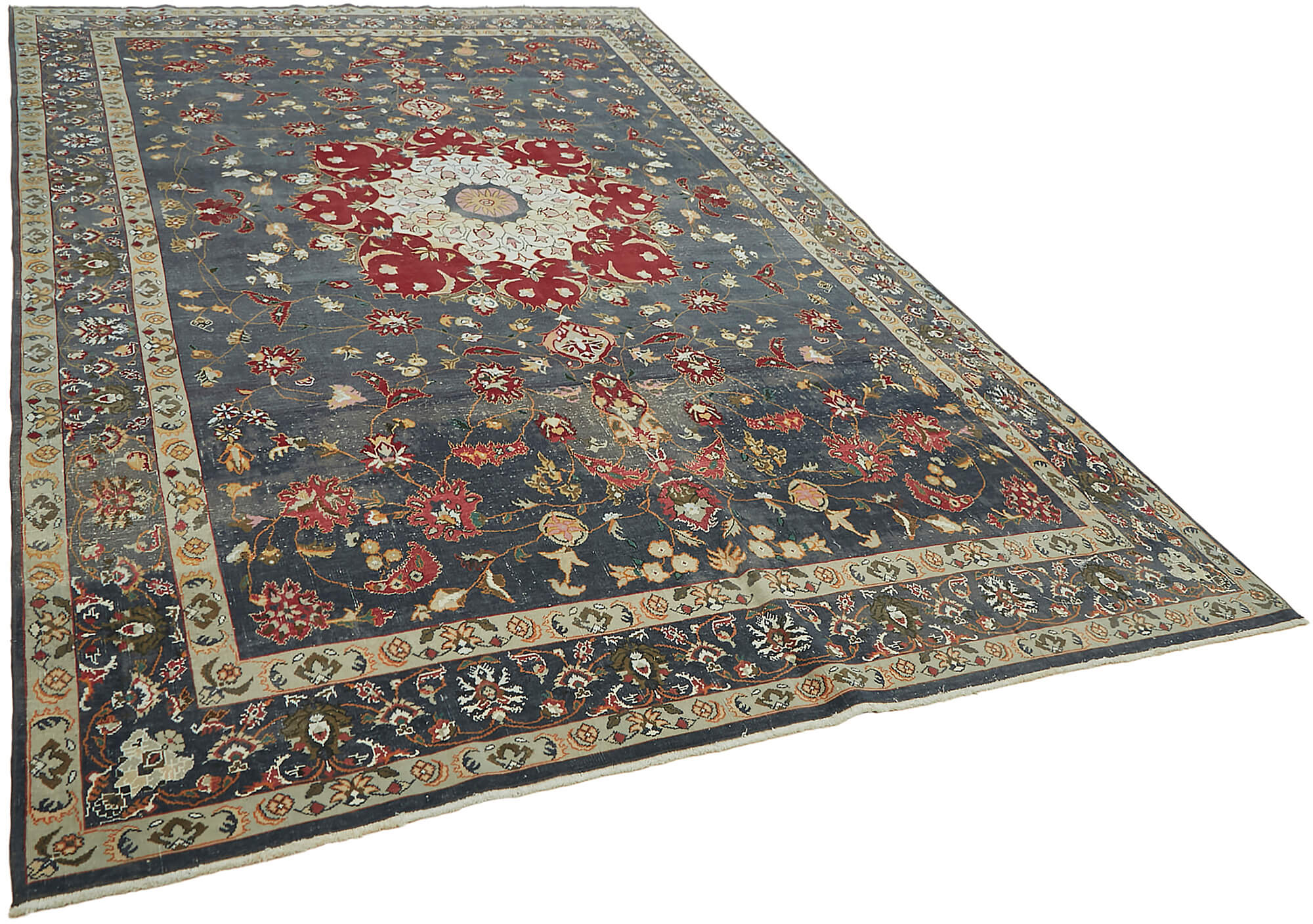8x12 Grey Vintage Large Area Rug - 45515