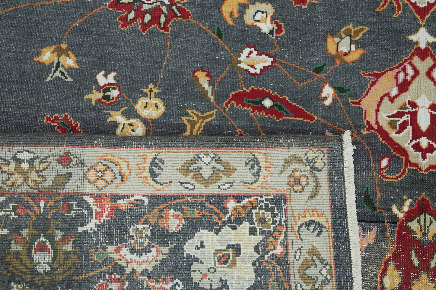 8x12 Grey Vintage Large Area Rug - 45515