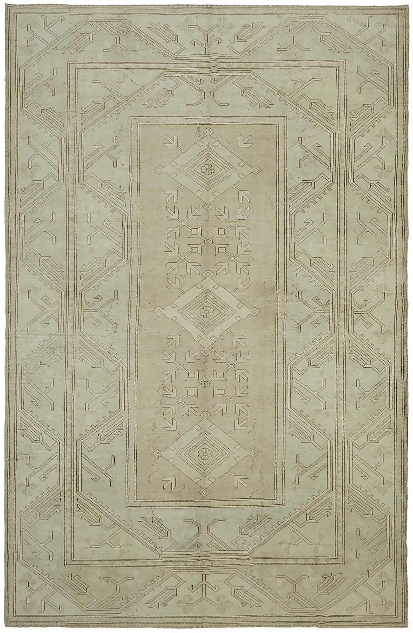 9x13 Beige Vintage Large Area Rug - 45523