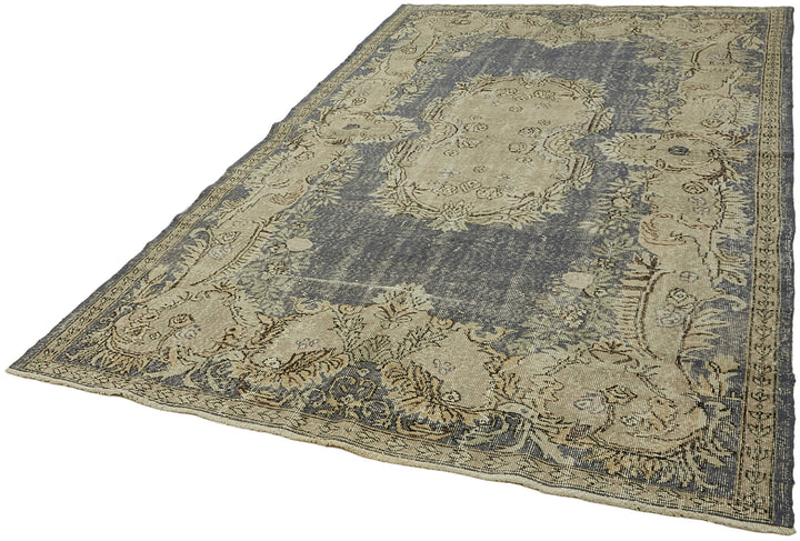 6x10 Beige Turkish Vintage Area Rug - 45548