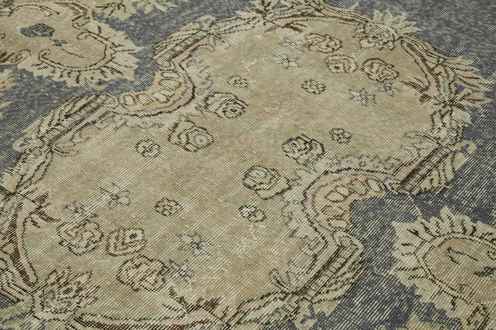 6x10 Beige Turkish Vintage Area Rug - 45548