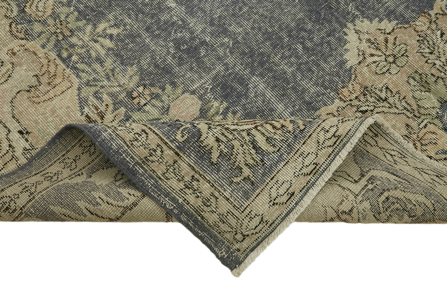 6x10 Beige Turkish Vintage Area Rug - 45548