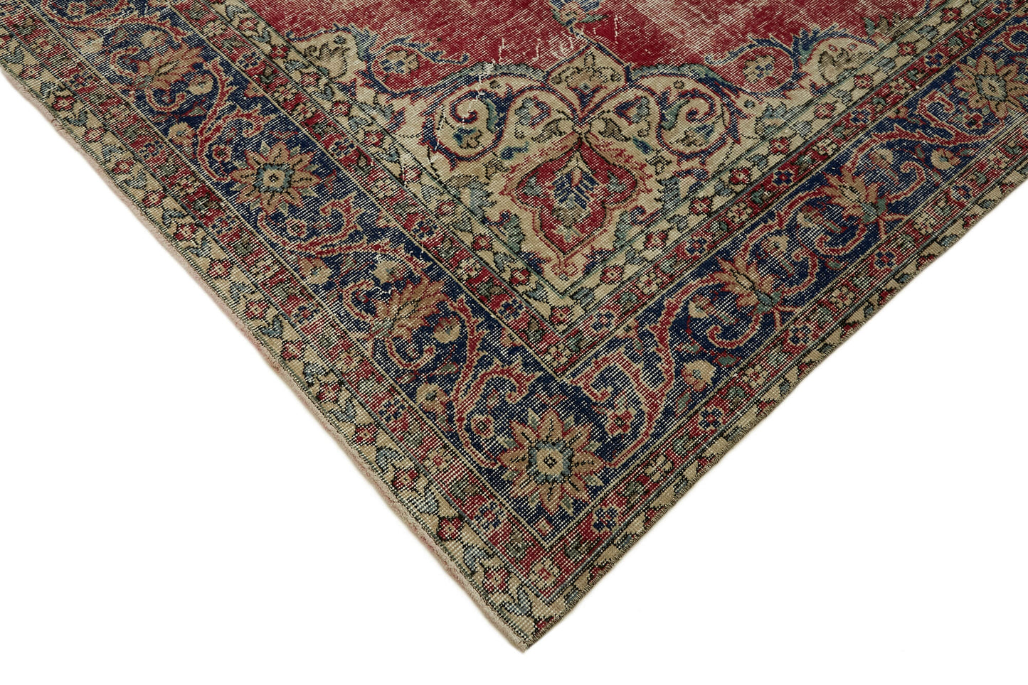 7x11 Beige Turkish Vintage Area Rug - 45549