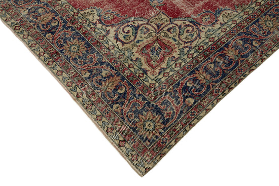 7x11 Beige Turkish Vintage Area Rug - 45549