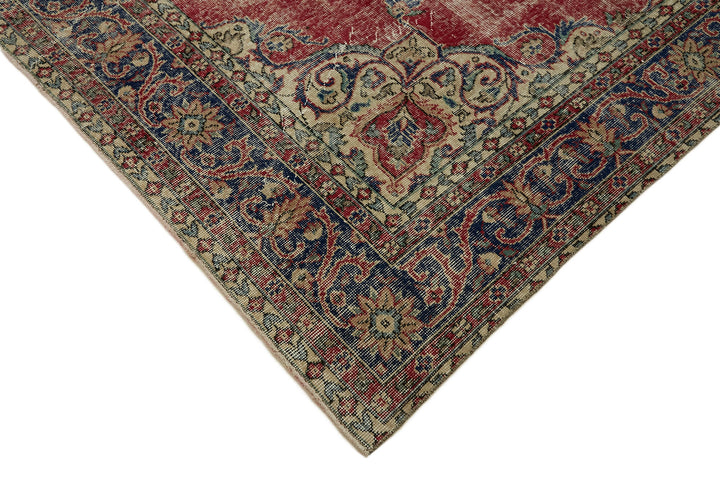 7x11 Beige Turkish Vintage Area Rug - 45549