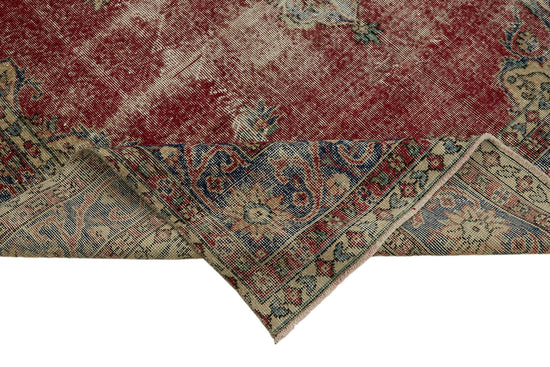 7x11 Beige Turkish Vintage Area Rug - 45549