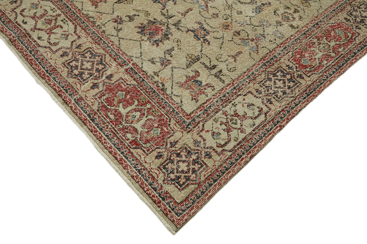 7x11 Beige Turkish Vintage Area Rug - 45553