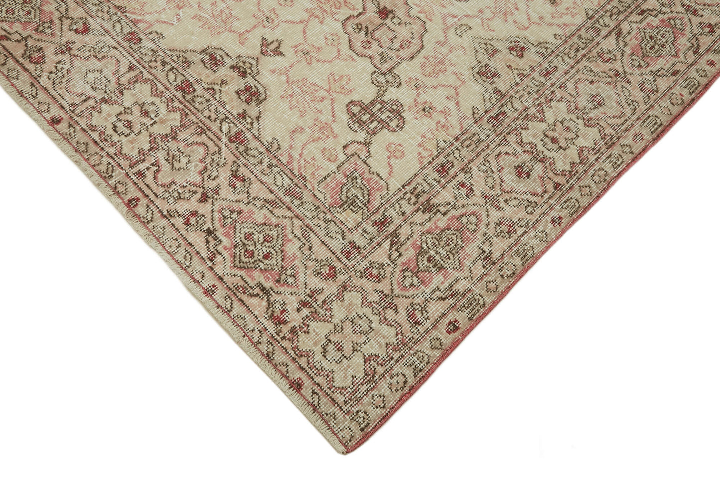 7x10 Beige Turkish Vintage Area Rug - 45560