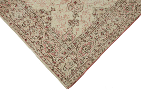 7x10 Beige Turkish Vintage Area Rug - 45560