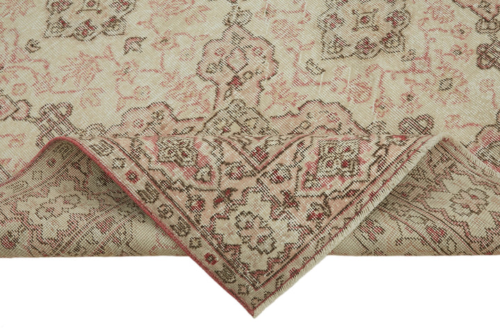 7x10 Beige Turkish Vintage Area Rug - 45560