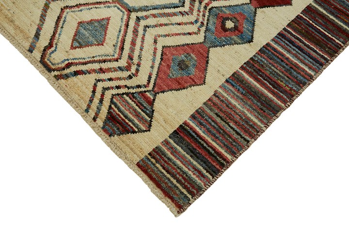 7x10 Beige Modern Tribal Rug - 45579