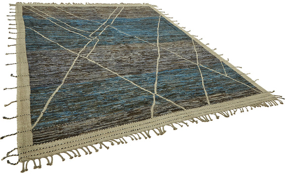 9x12 Blue Modern Tribal Rug - 45580