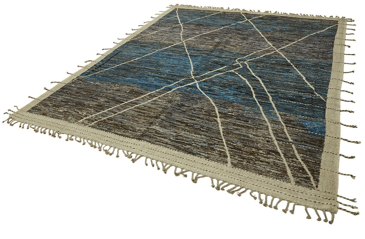 9x12 Blue Modern Tribal Rug - 45580