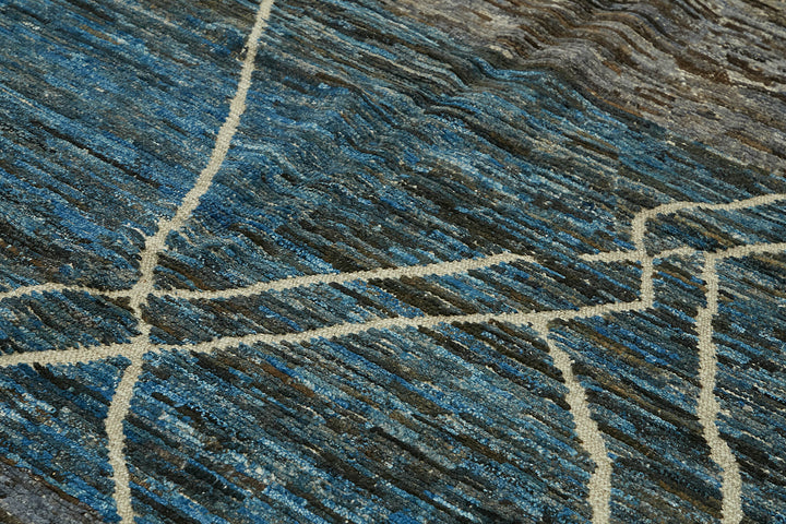 9x12 Blue Modern Tribal Rug - 45580