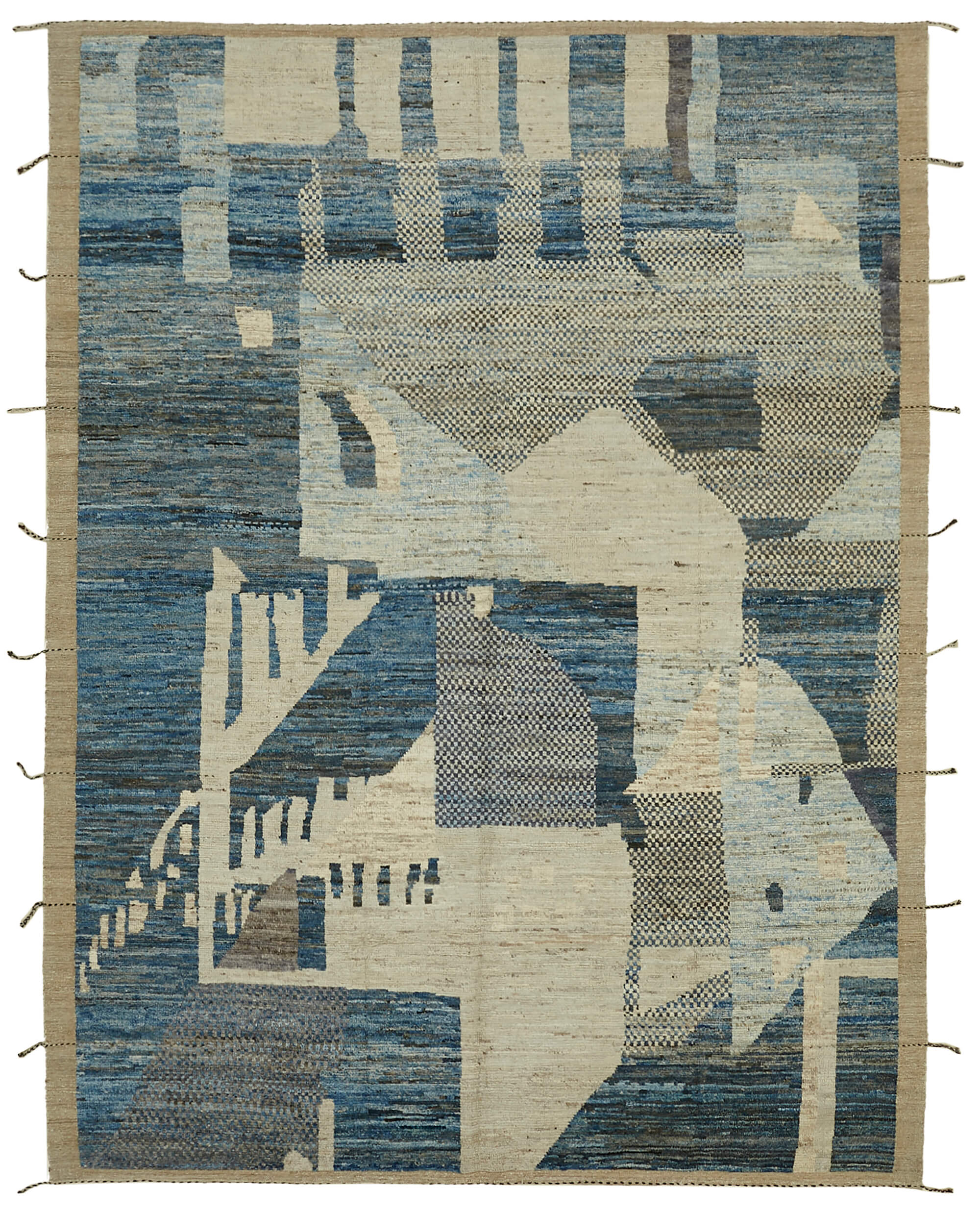 9x12 Blue Modern Tribal Rug - 45584
