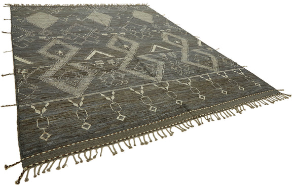 9x12 Grey Modern Tribal Rug - 45587
