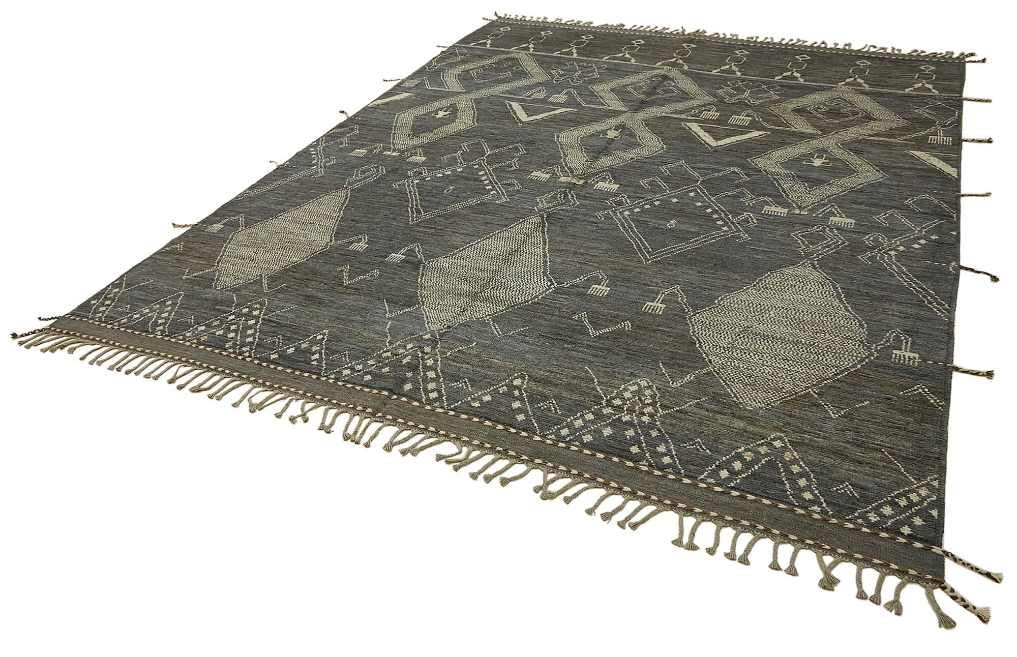 9x12 Grey Modern Tribal Rug - 45587