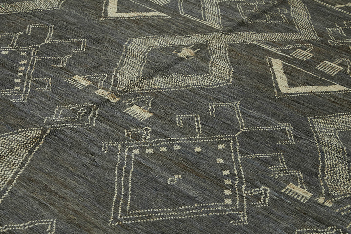 9x12 Grey Modern Tribal Rug - 45587