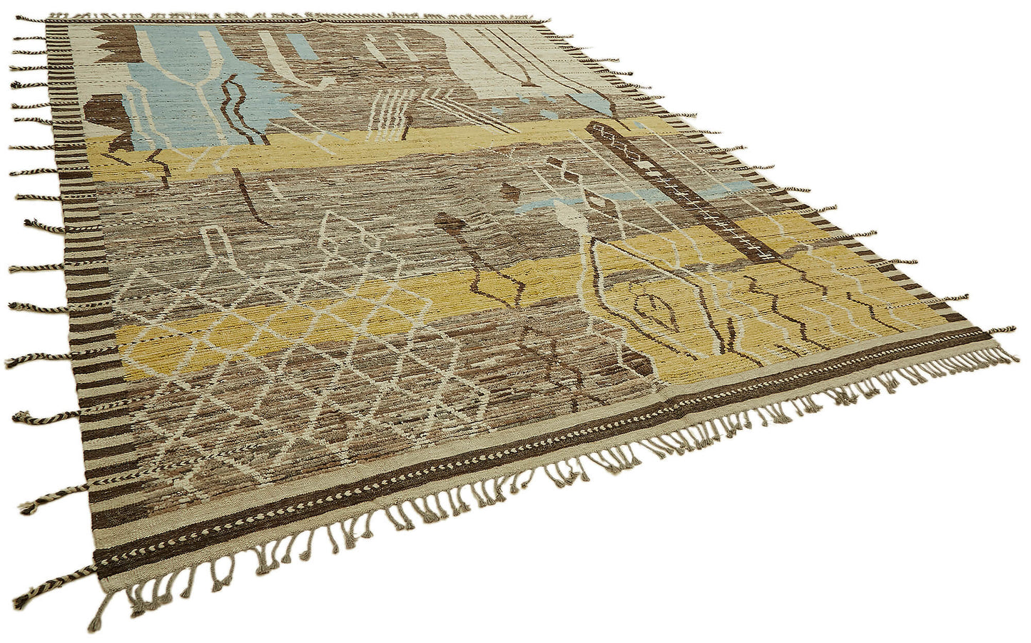 9x12 Beige Modern Tribal Rug - 45591
