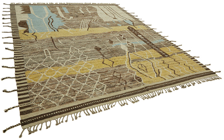 9x12 Beige Modern Tribal Rug - 45591