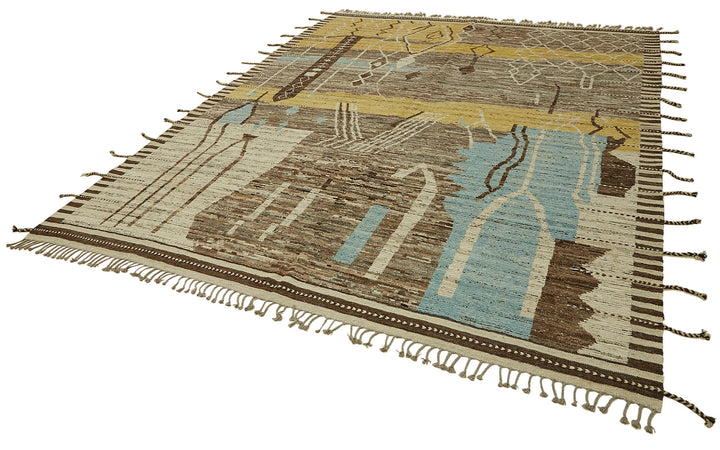 9x12 Beige Modern Tribal Rug - 45591