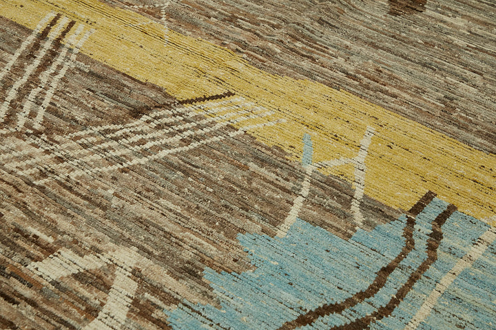 9x12 Beige Modern Tribal Rug - 45591