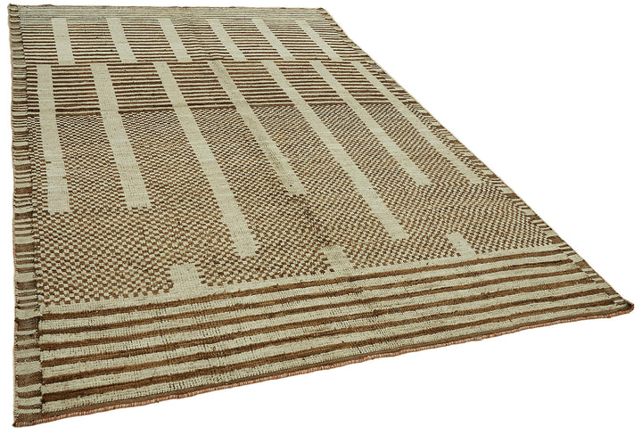7x11 Beige Modern Tribal Rug - 45597