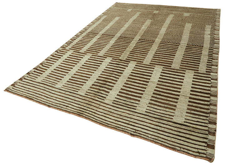 7x11 Beige Modern Tribal Rug - 45597