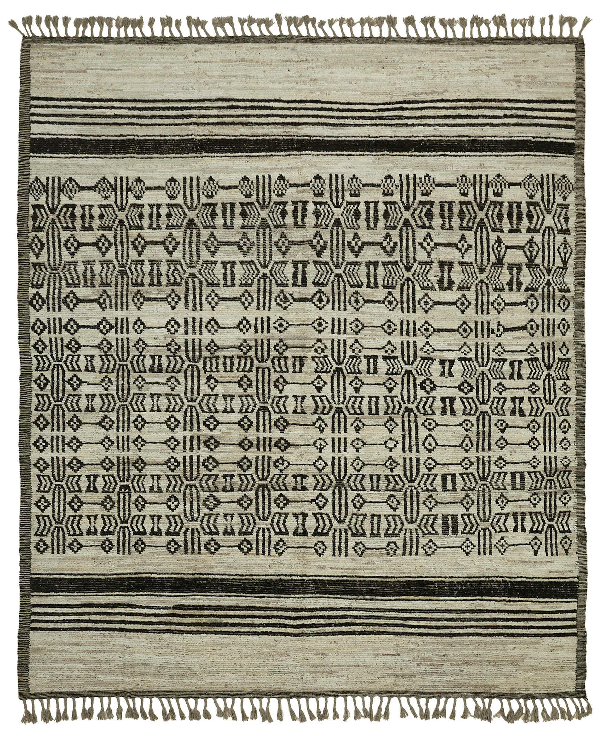 11x13 Beige Modern Tribal Rug - 45611