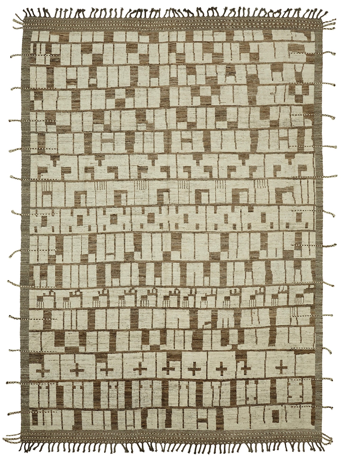 9x13 Beige Modern Tribal Rug - 45612
