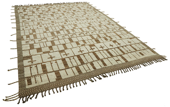 9x13 Beige Modern Tribal Rug - 45612