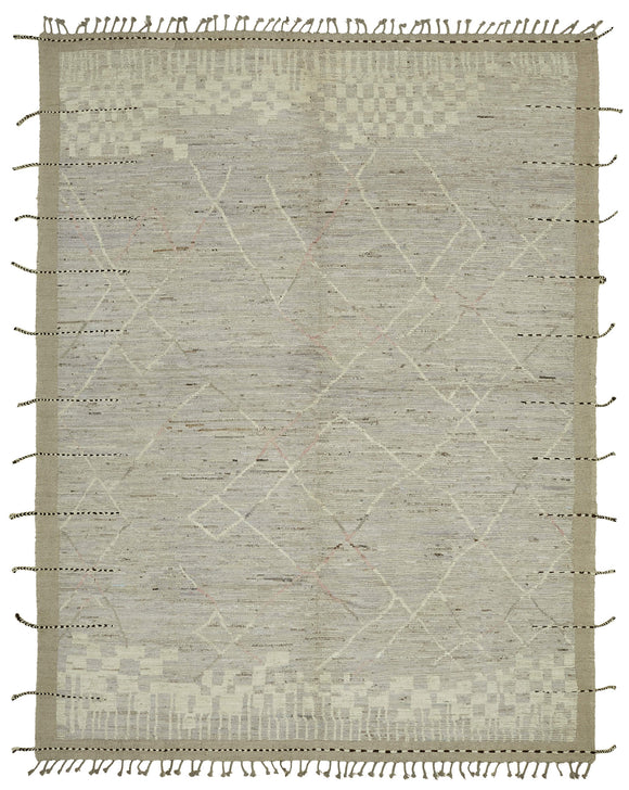 9x12 Beige Modern Tribal Rug - 45614